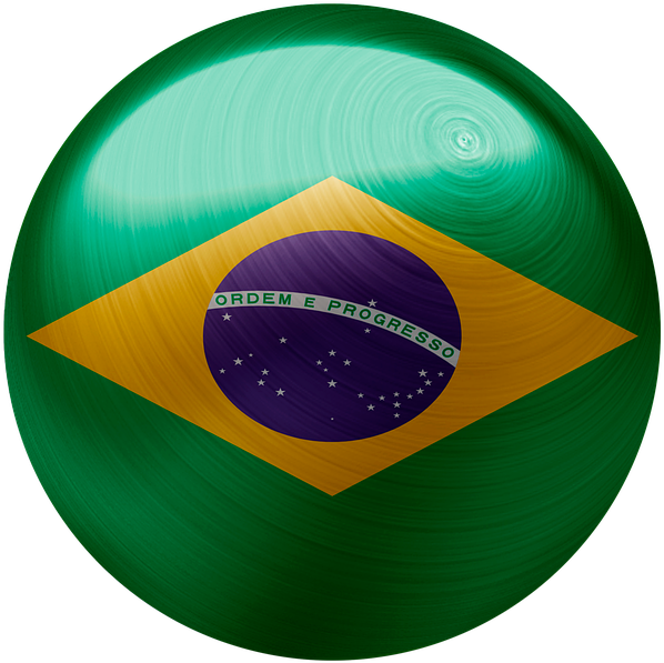 Brazilian Flag Sphere Design PNG
