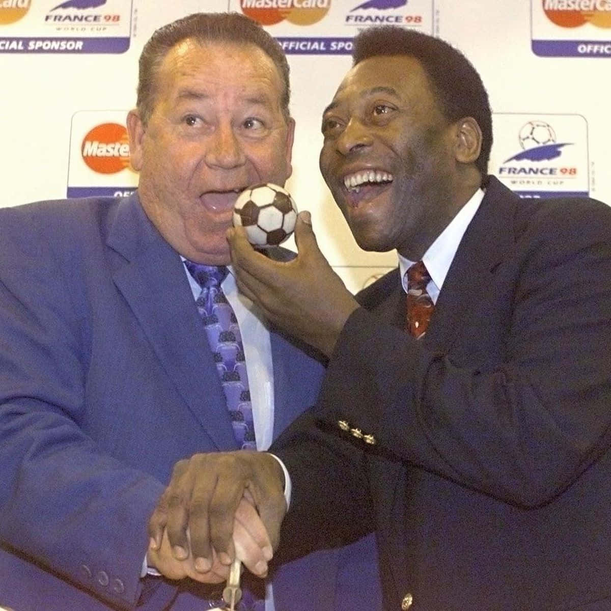 Brazilian Football Player Pelé And French Football Player Just Fontaine Wallpaper