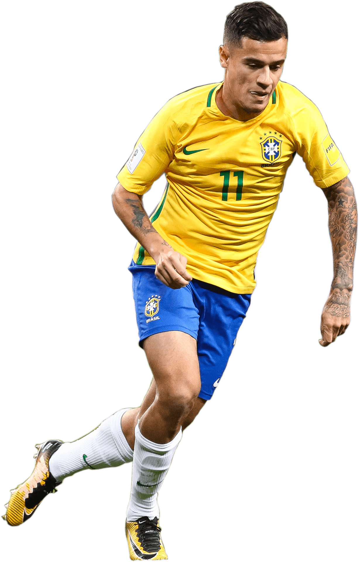 Brazilian Football Playerin Action PNG