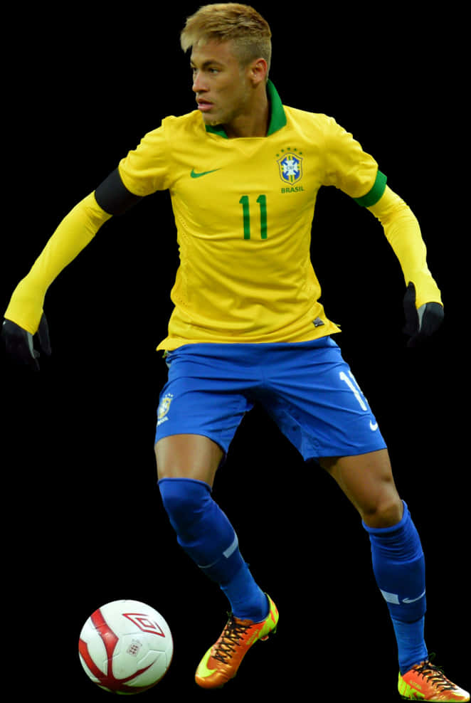 Brazilian Footballerin Action PNG