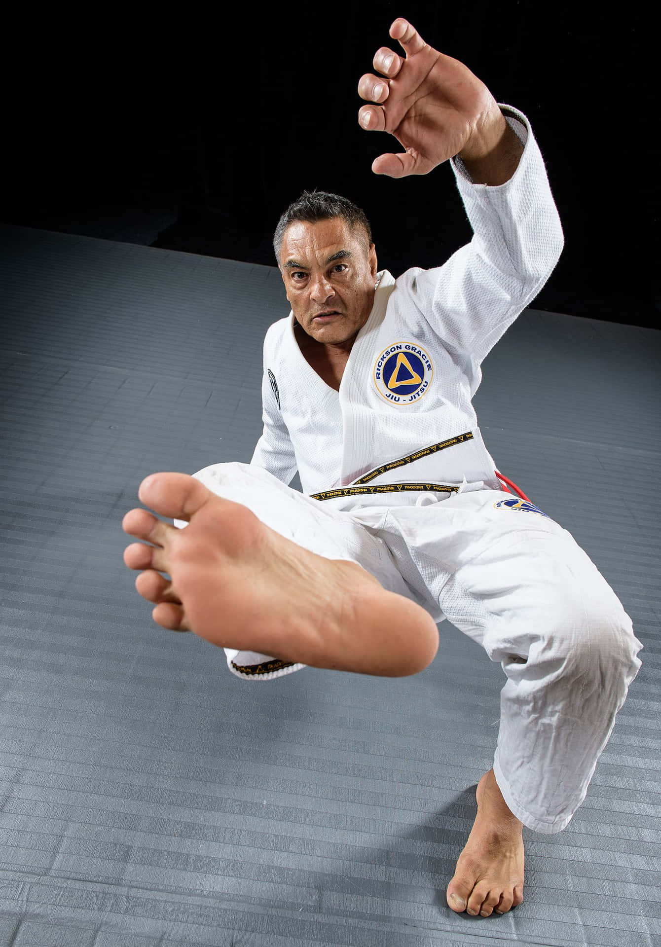 Den brasilianske Mixed Martial Artist Rickson Gracie optræder på denne tapet. Wallpaper