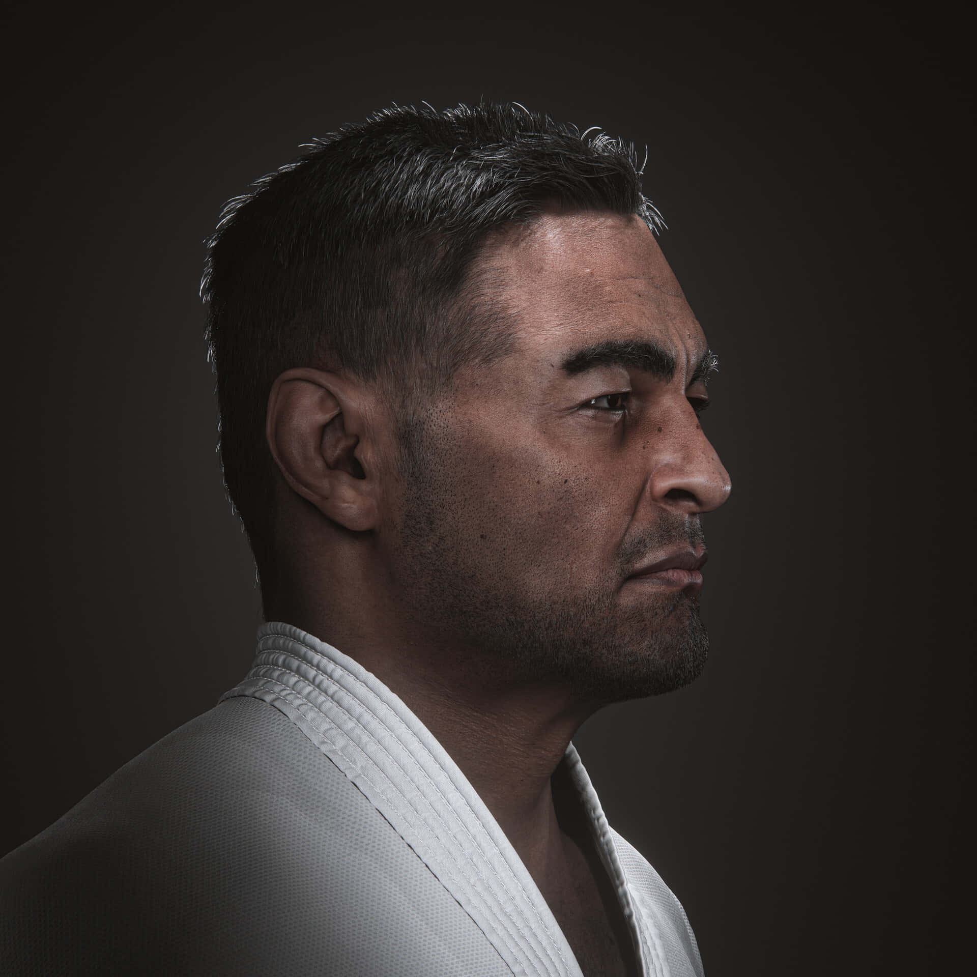 Brasiliansk Mixed Martial Artist Rickson Gracie Side Angle Digital Kunst Wallpaper Wallpaper