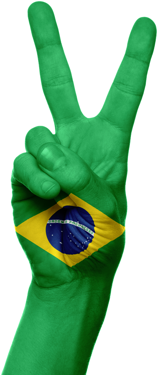 Brazilian Patriotism Peace Sign PNG
