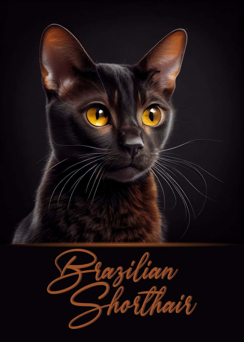 Beautiful Brazilian Shorthair Cat Posing Elegantly Wallpaper