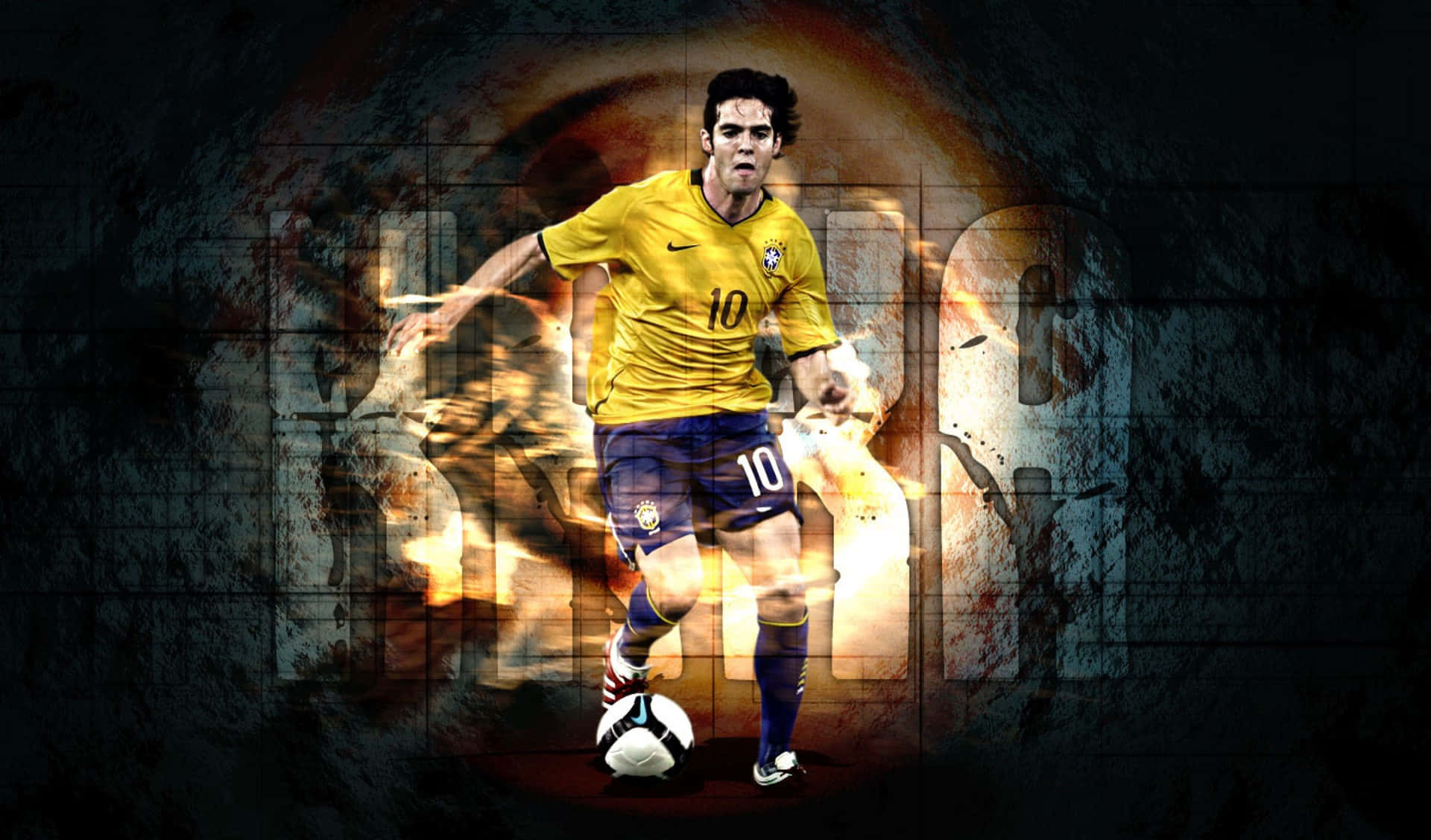 Brazilian Soccer Star Kaka Action Shot Wallpaper