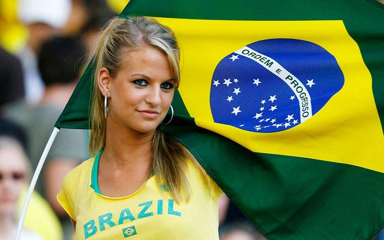 Braziliskkvinna Fifa World Cup. Wallpaper