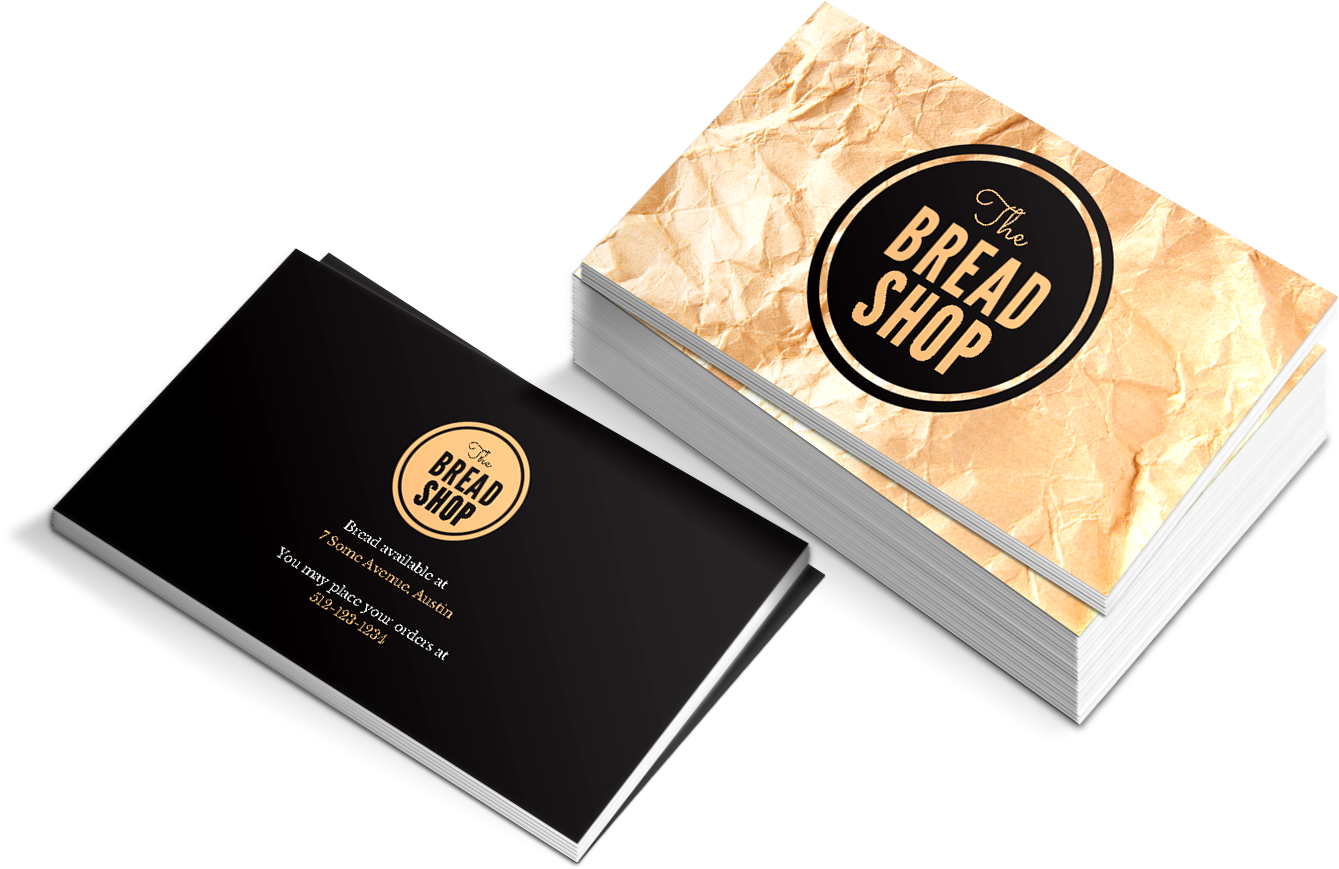Bread Shop Business Cards Design PNG