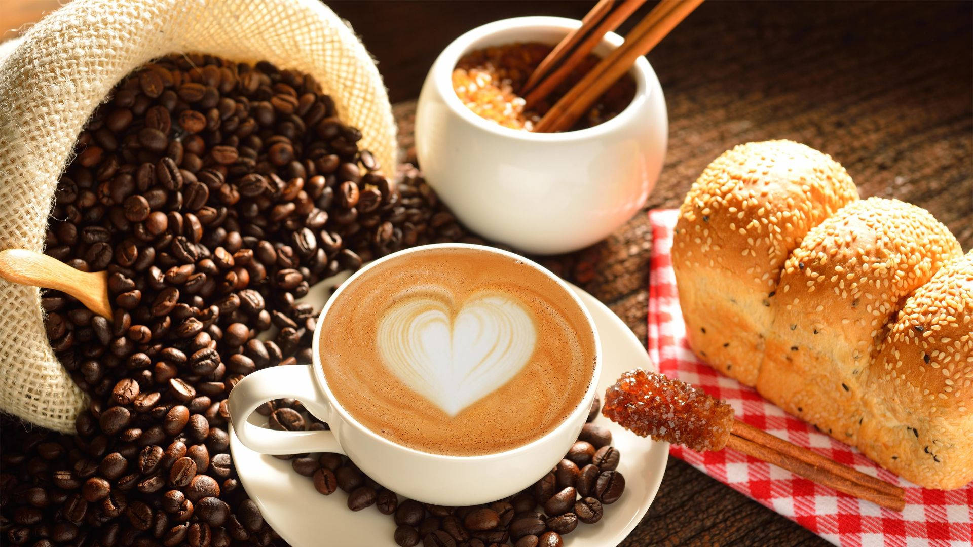 Bread With Coffee Wallpaper
