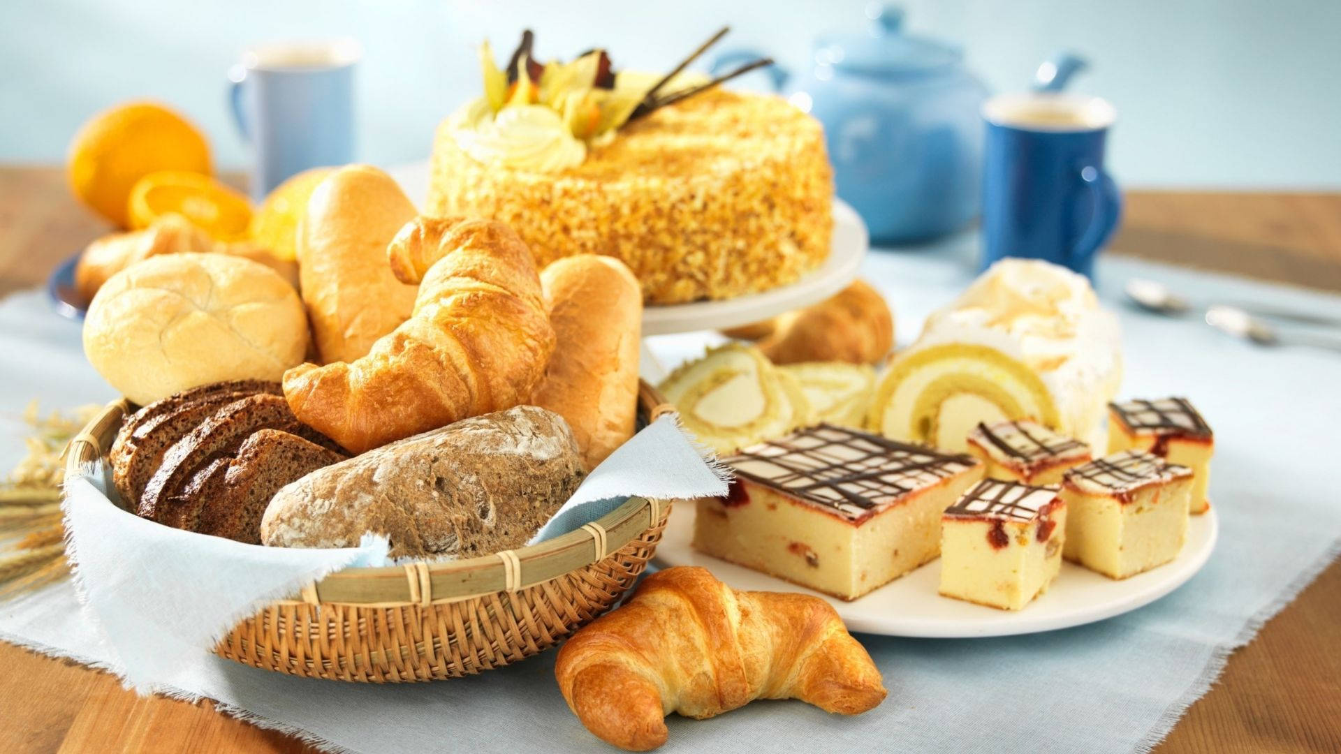 Breads With Desserts Wallpaper