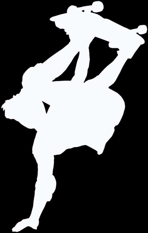 Breakdancer Silhouette Action Pose PNG