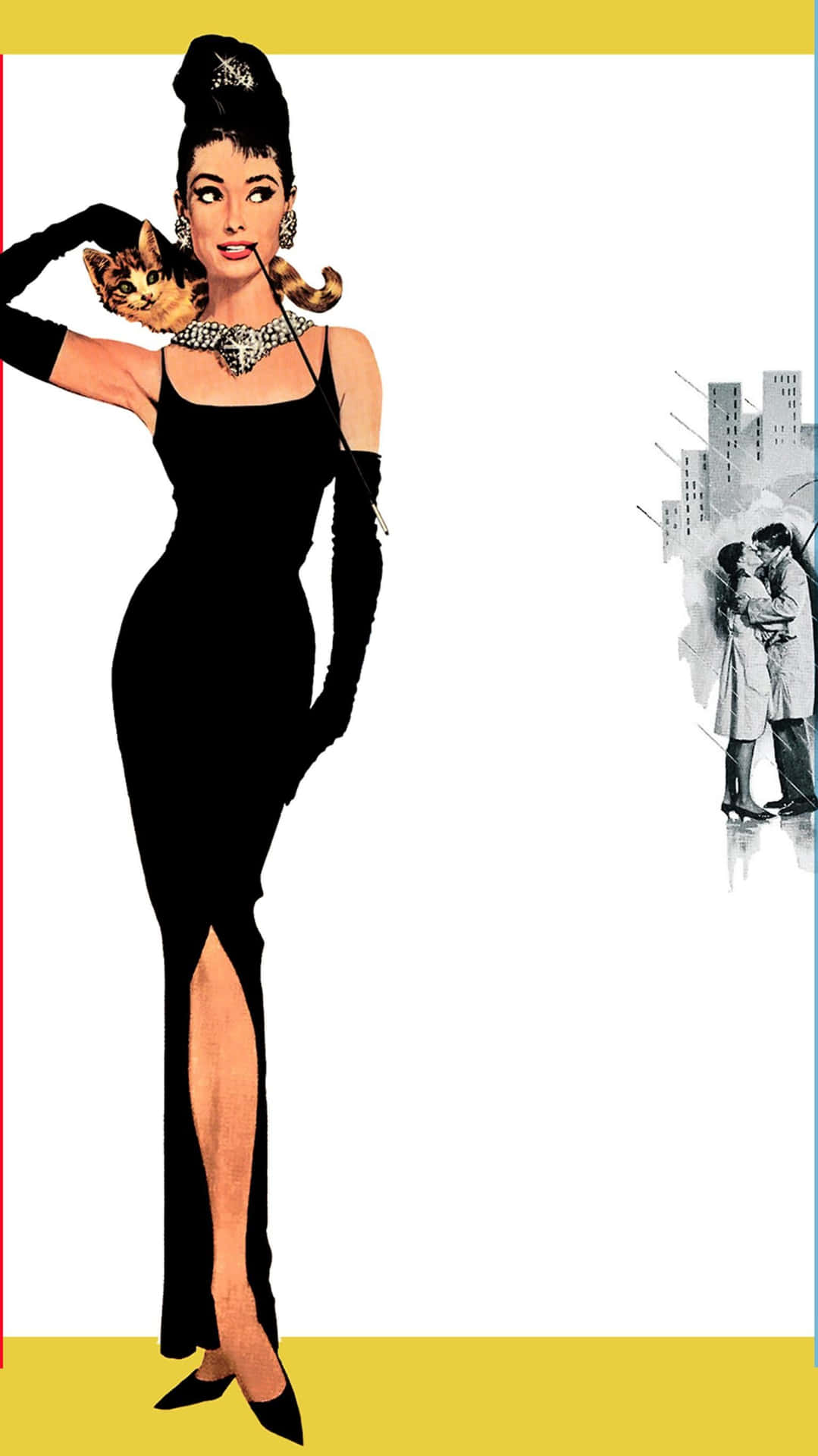 Audrey Hepburn in her iconic role of Holly Golightly Wallpaper