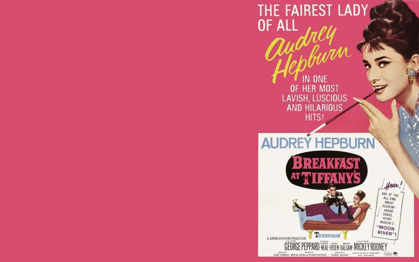 'Audrey Hepburn in Breakfast at Tiffany's' Wallpaper