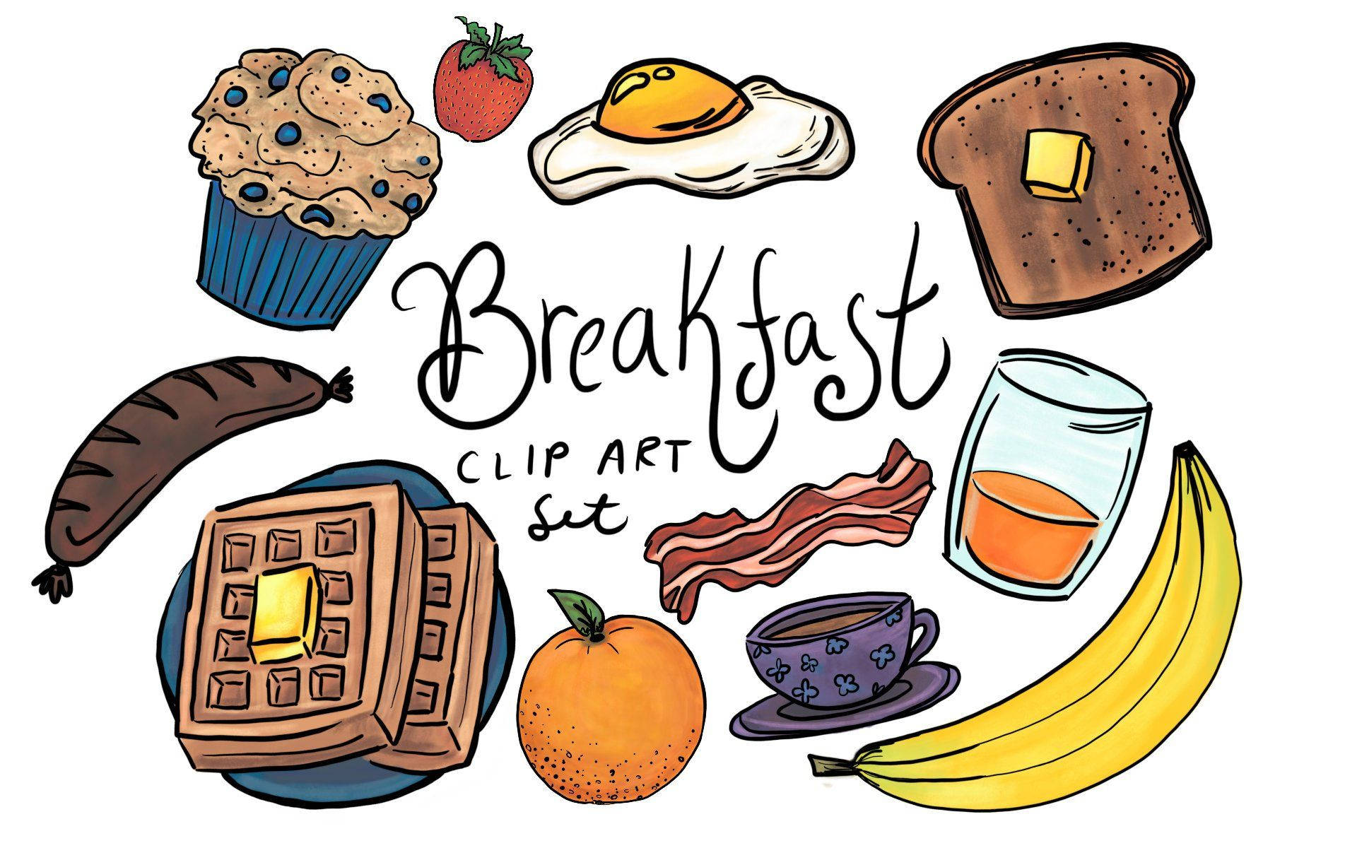 Breakfast Clip Art Set Wallpaper