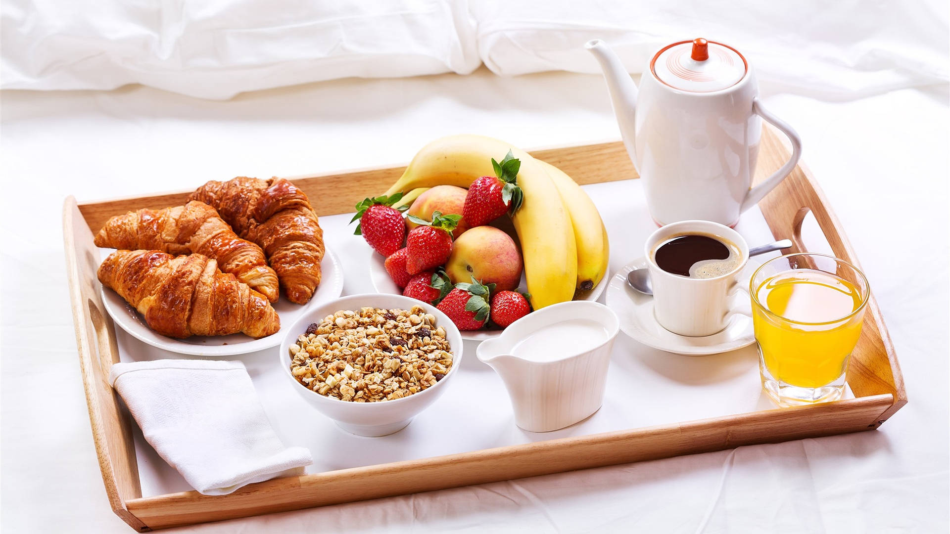 Healthy Breakfast Tray with Assortment of Goodness Wallpaper