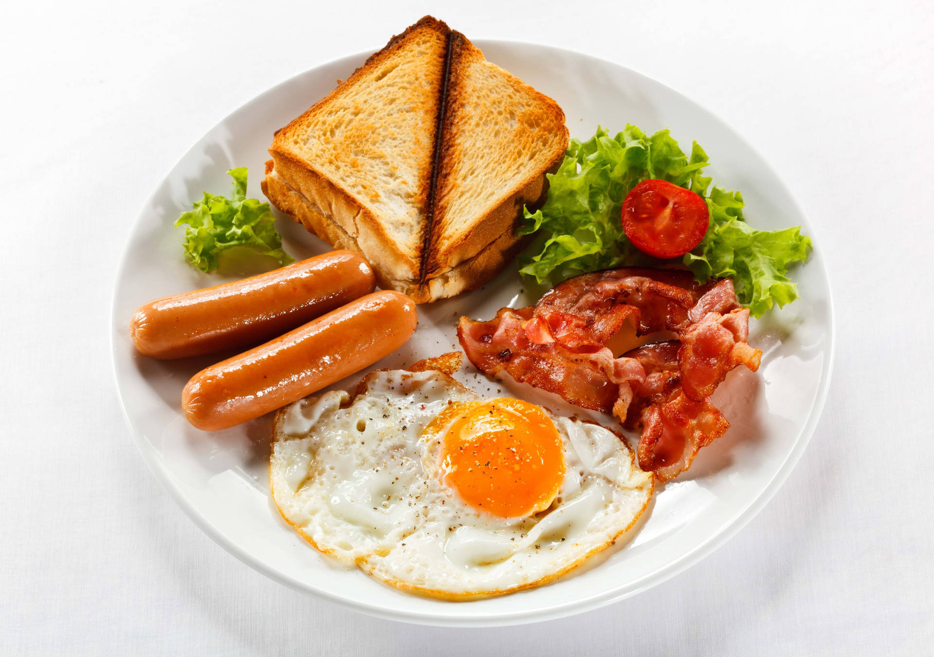 Breakfast With Egg And Sausages Wallpaper