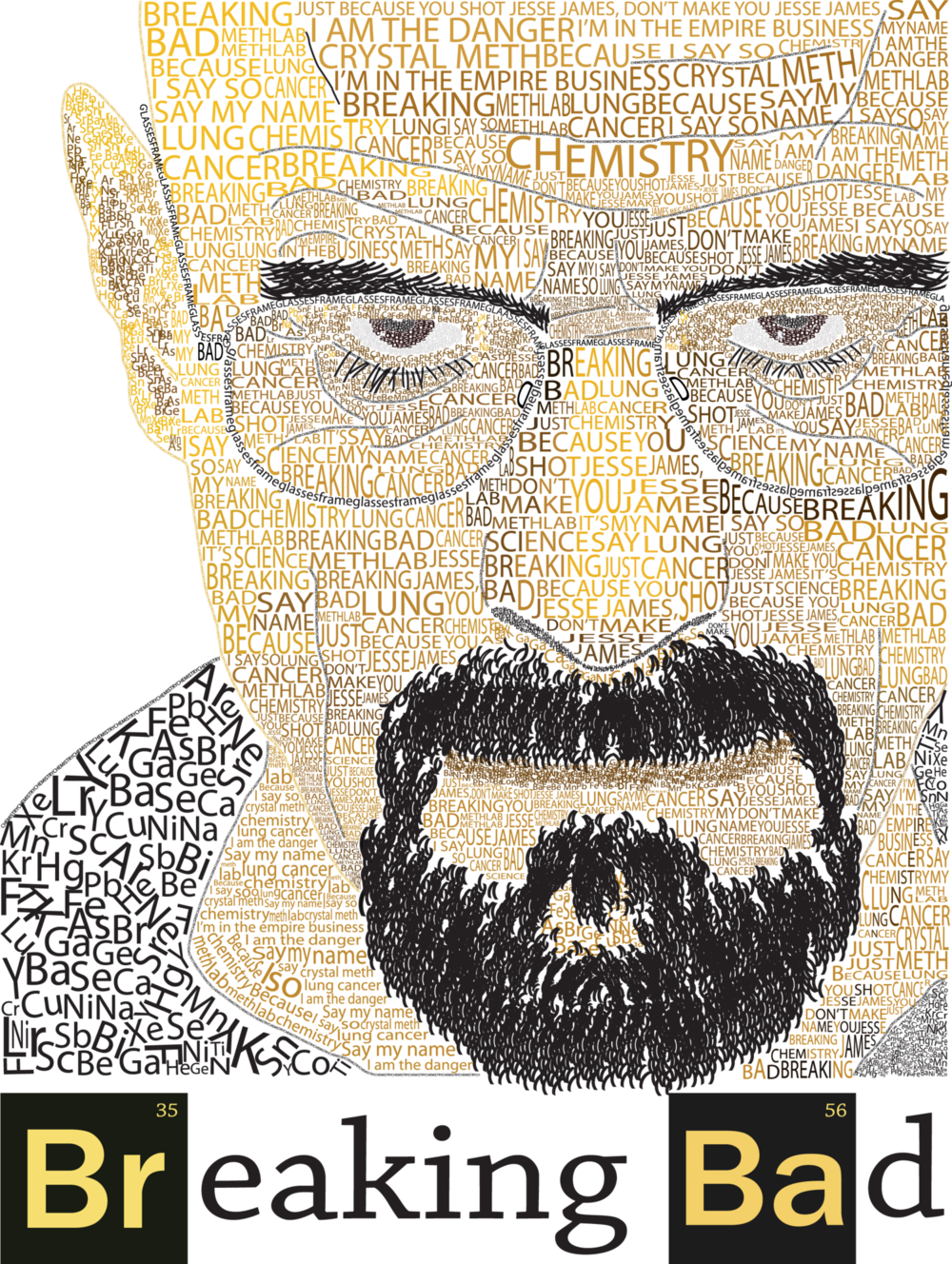 Breaking Bad Text Art Poster PNG