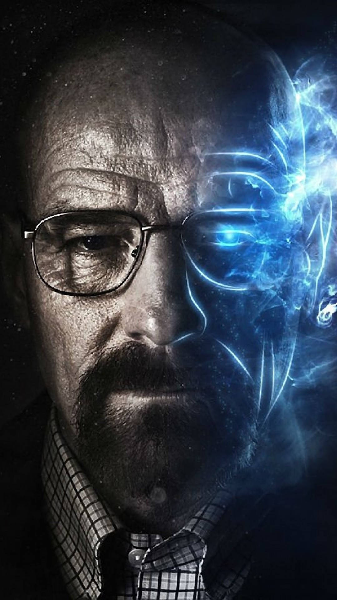Walter White, (Bryan Cranston) of Breaking Bad in an iconic portrait. Wallpaper