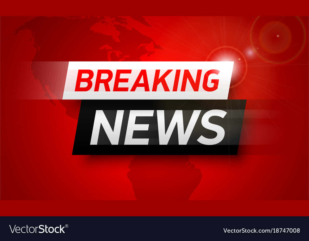 Breaking News On Red Background Vector