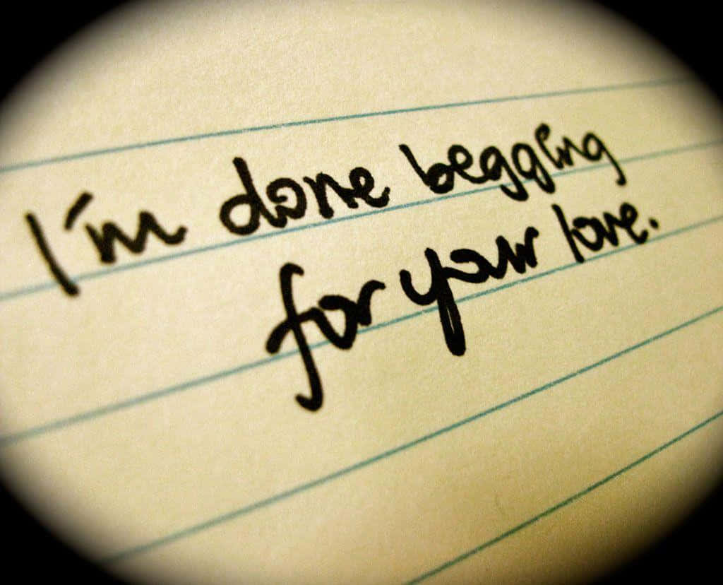 Sad Quote Handwriting Breakup Picture
