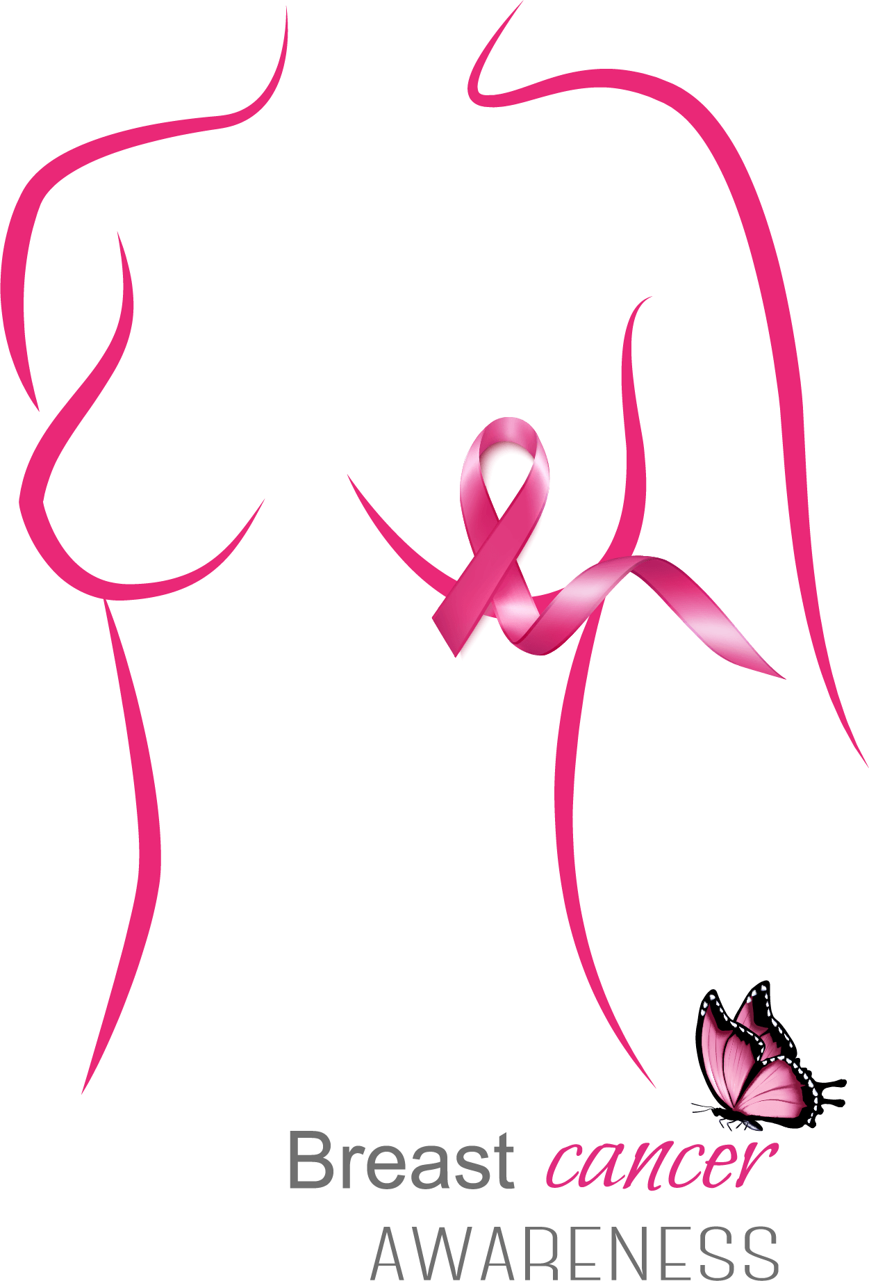 Breast Cancer Awareness Ribbon Graphic PNG