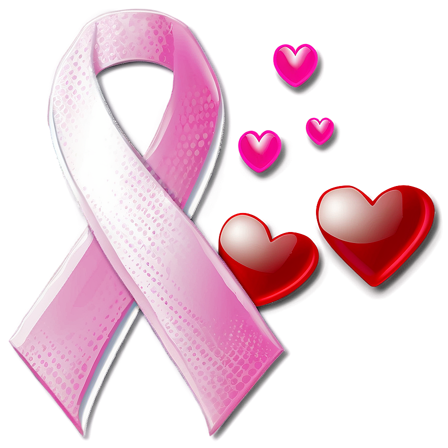 Breast Cancer Ribbon With Heart Png 05252024 PNG