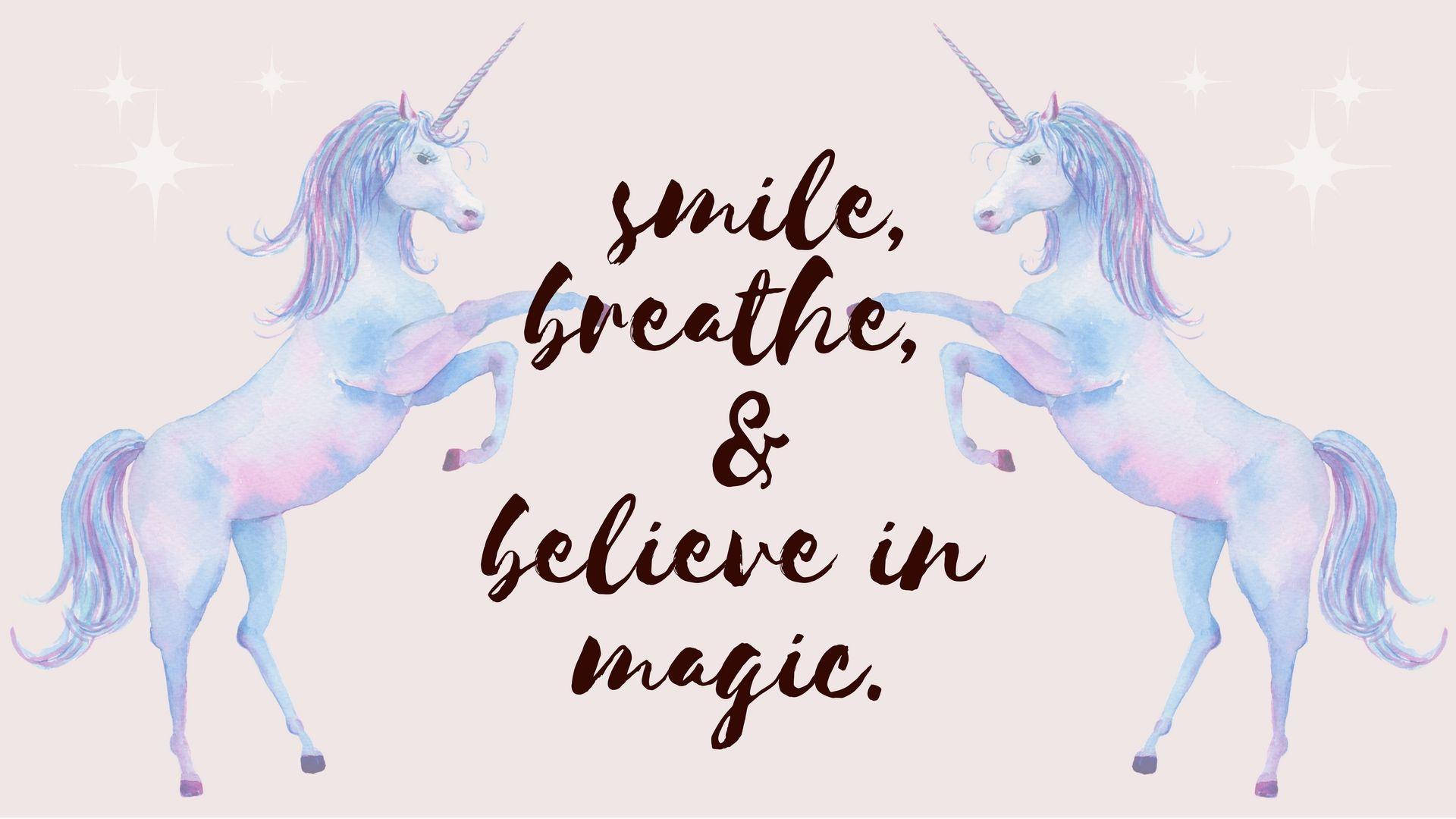 Breath Magic Rainbow Unicorn Wallpaper