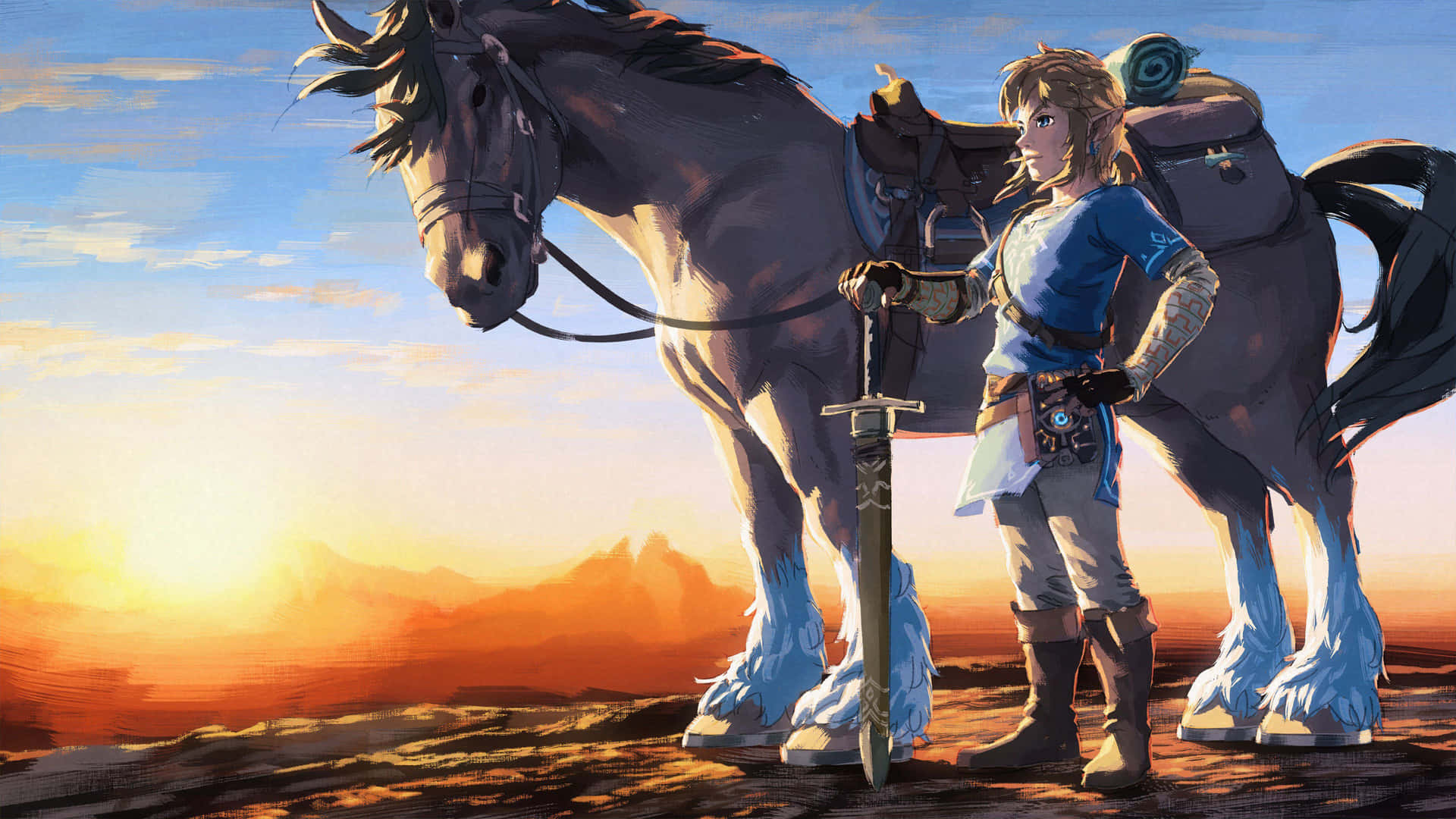 Vistamaestosa Del Paesaggio Di The Legend Of Zelda: Breath Of The Wild