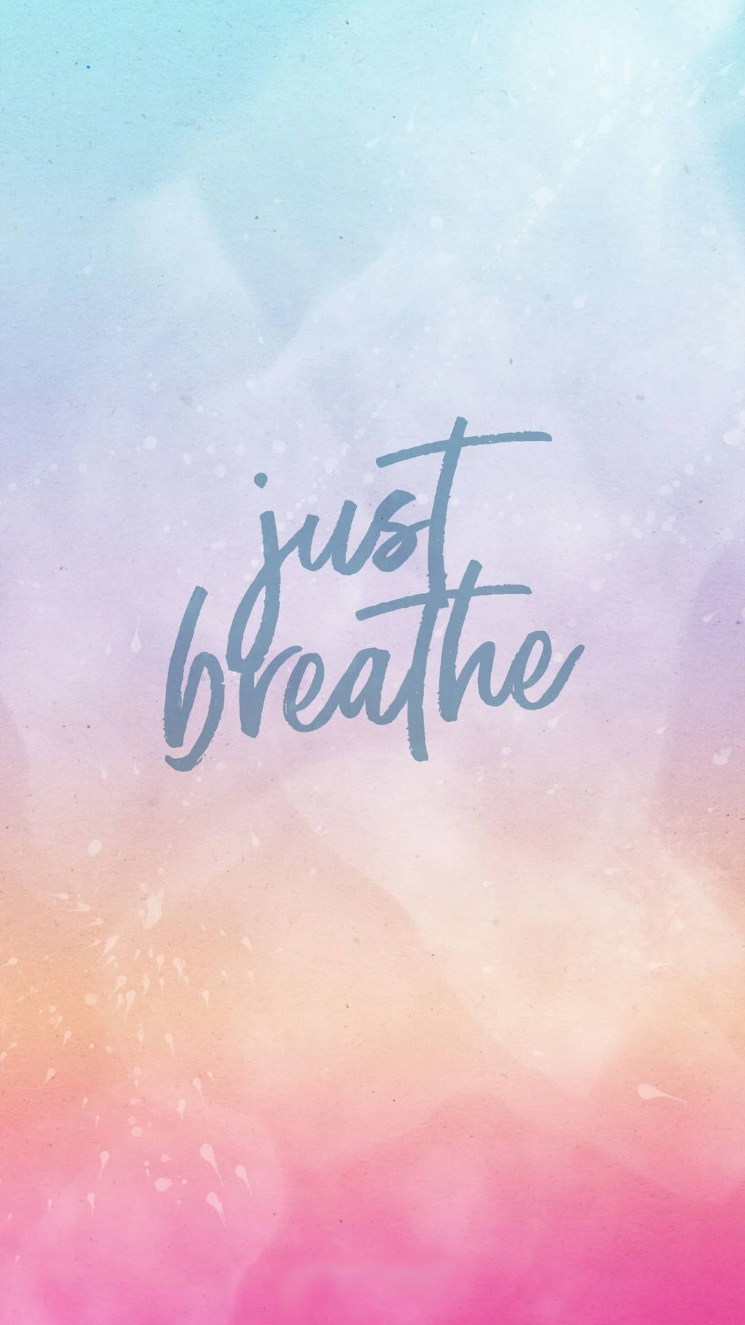 Breathing Quote Text Pink Gradient Wallpaper