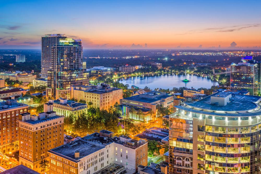 Breathtaking Aerial View Of Orlando City Wallpaper