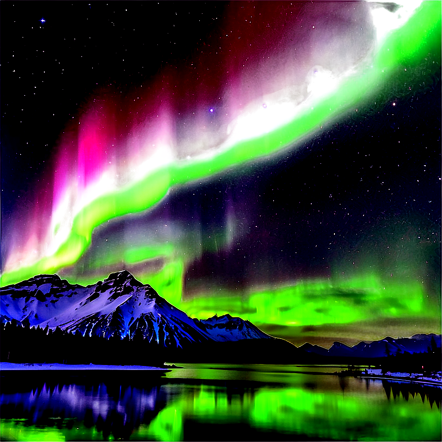 Breathtaking Aurora Landscape Png Cfd PNG