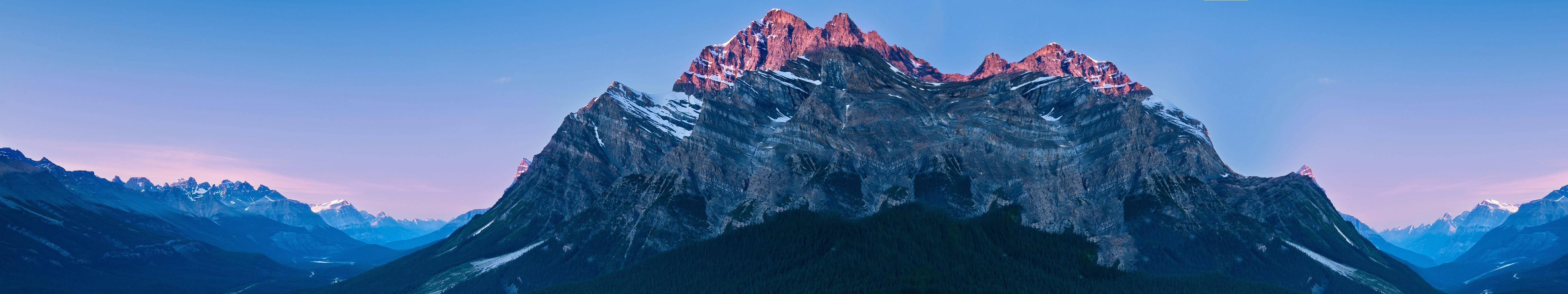 Breathtaking Mountain Range Three Screen Wallpaper