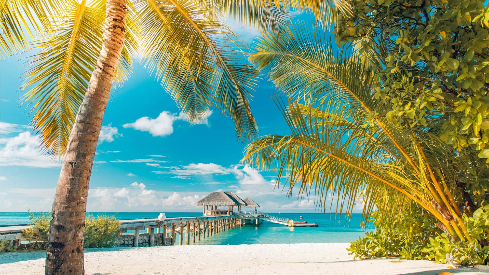"breathtaking Panorama Of A Tropical Beach Paradise" Wallpaper