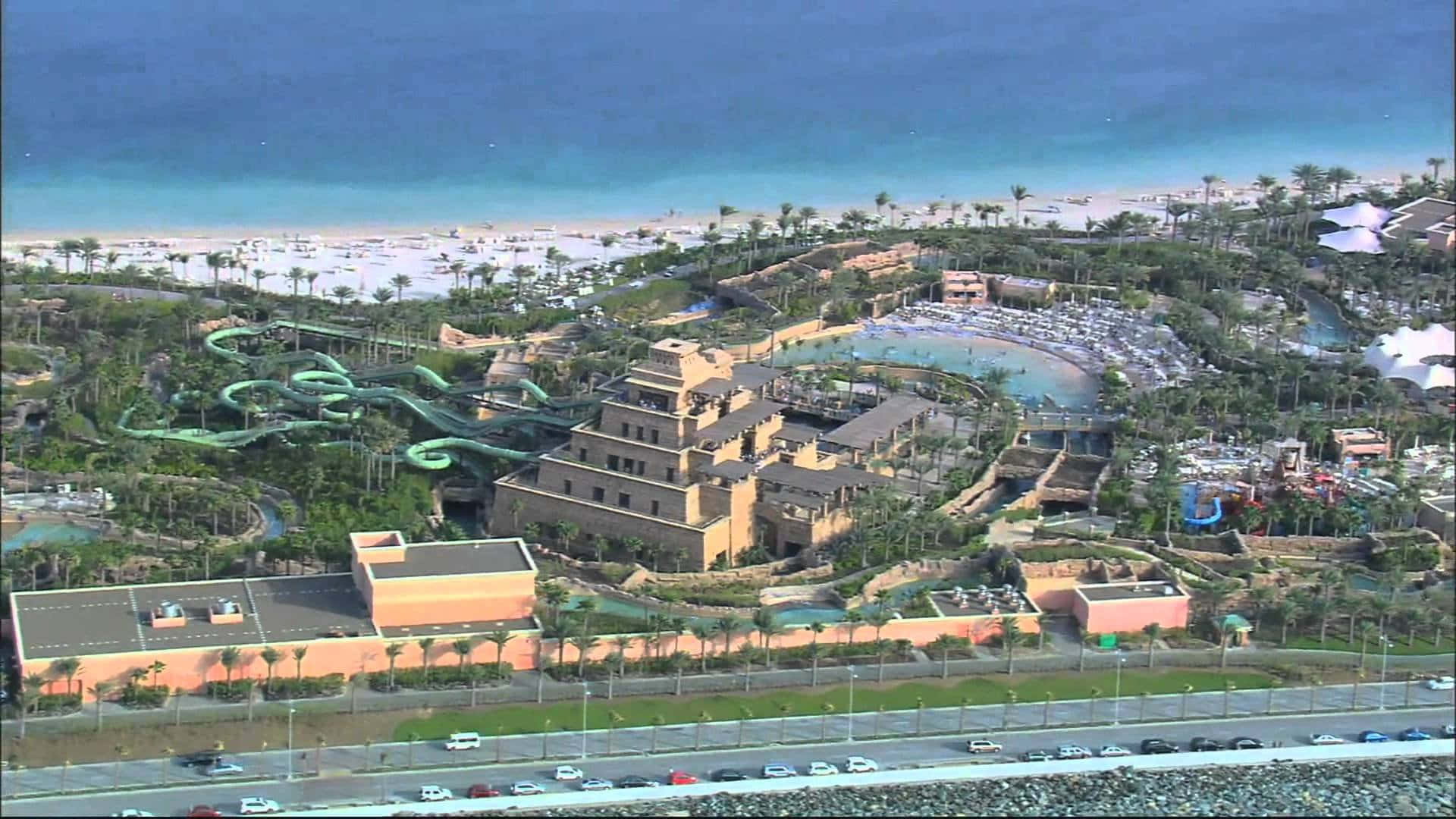 Breathtaking Top View Of Atlantis Resort Wallpaper