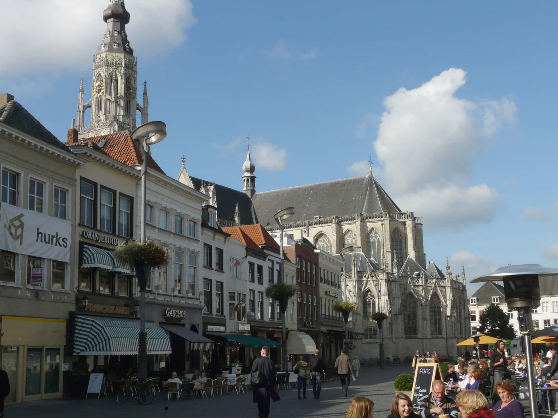 Breda City Center Sunny Day Wallpaper