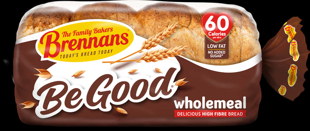Brennans Be Good Wholemeal Bread Packaging PNG