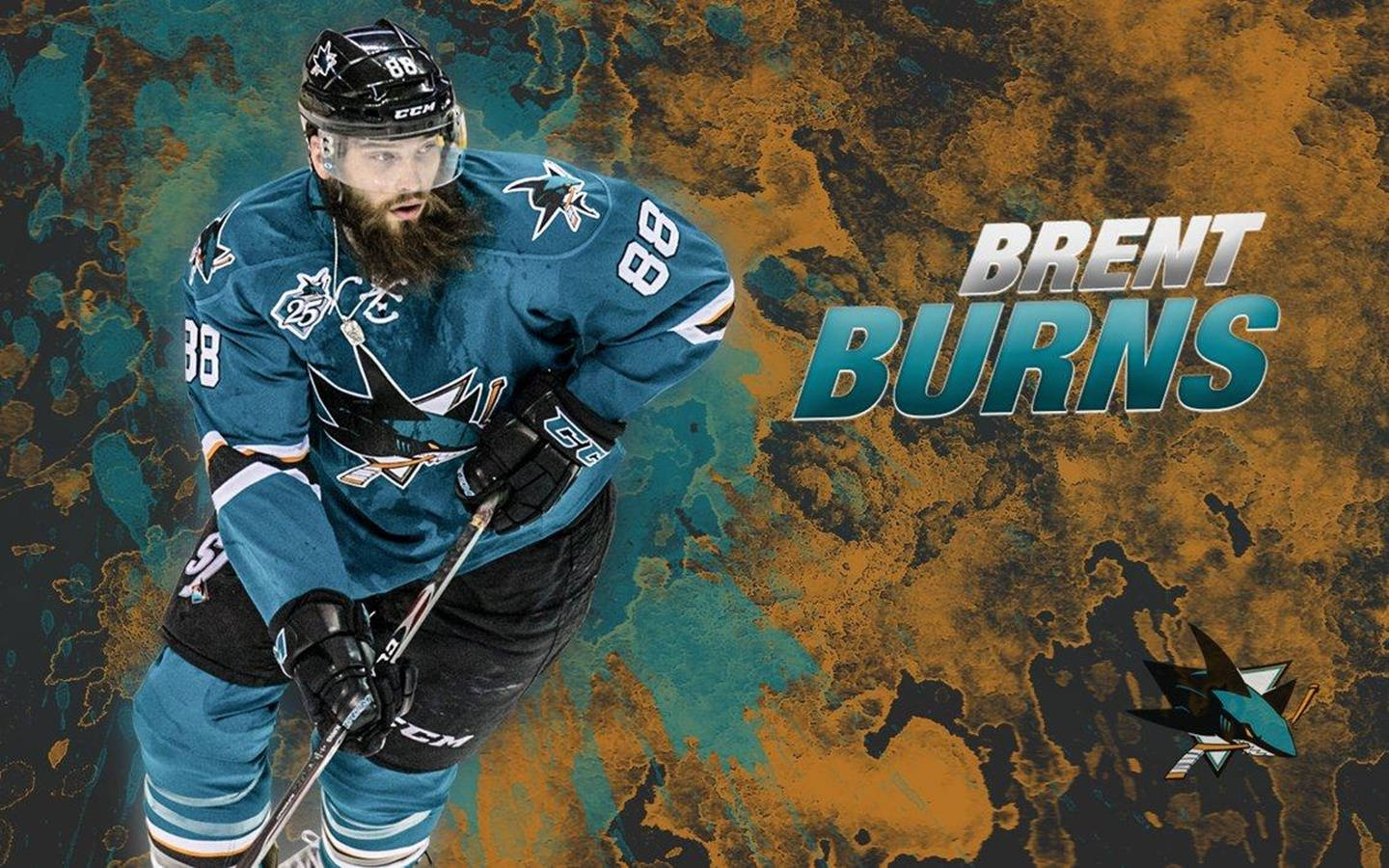 Brent Burns in Action - An authentic portrayal of San Jose Sharks' Defenseman Wallpaper