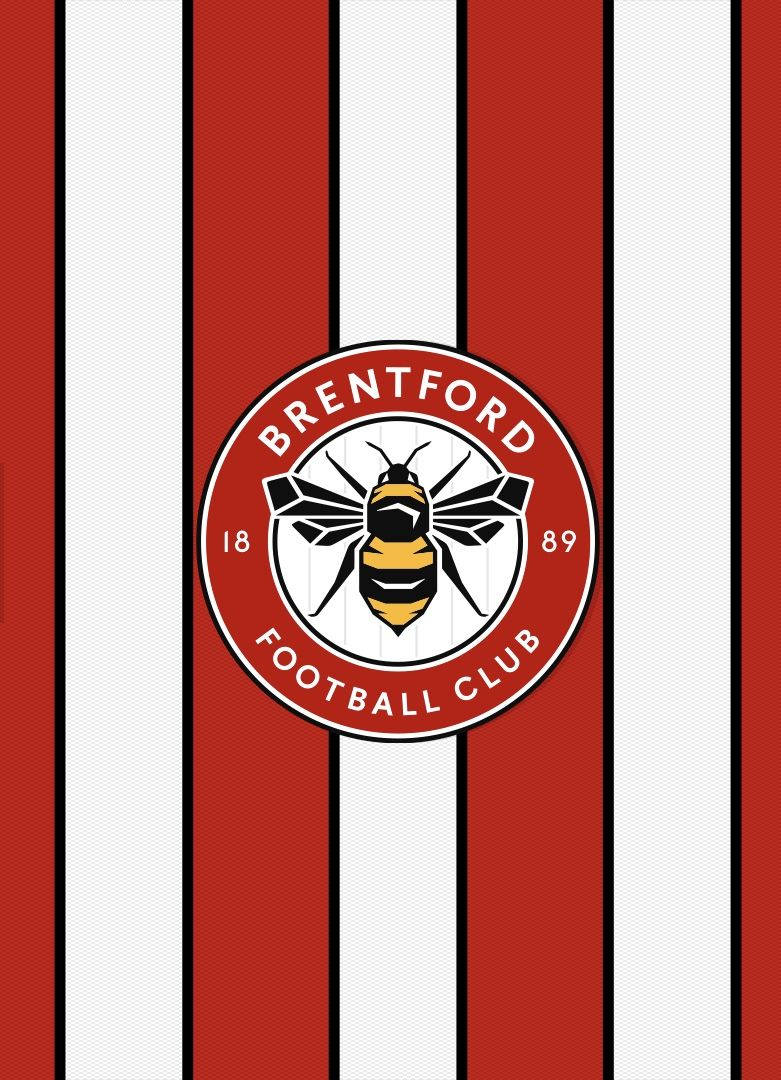 Brentford FC Logo On Stripes Wallpaper