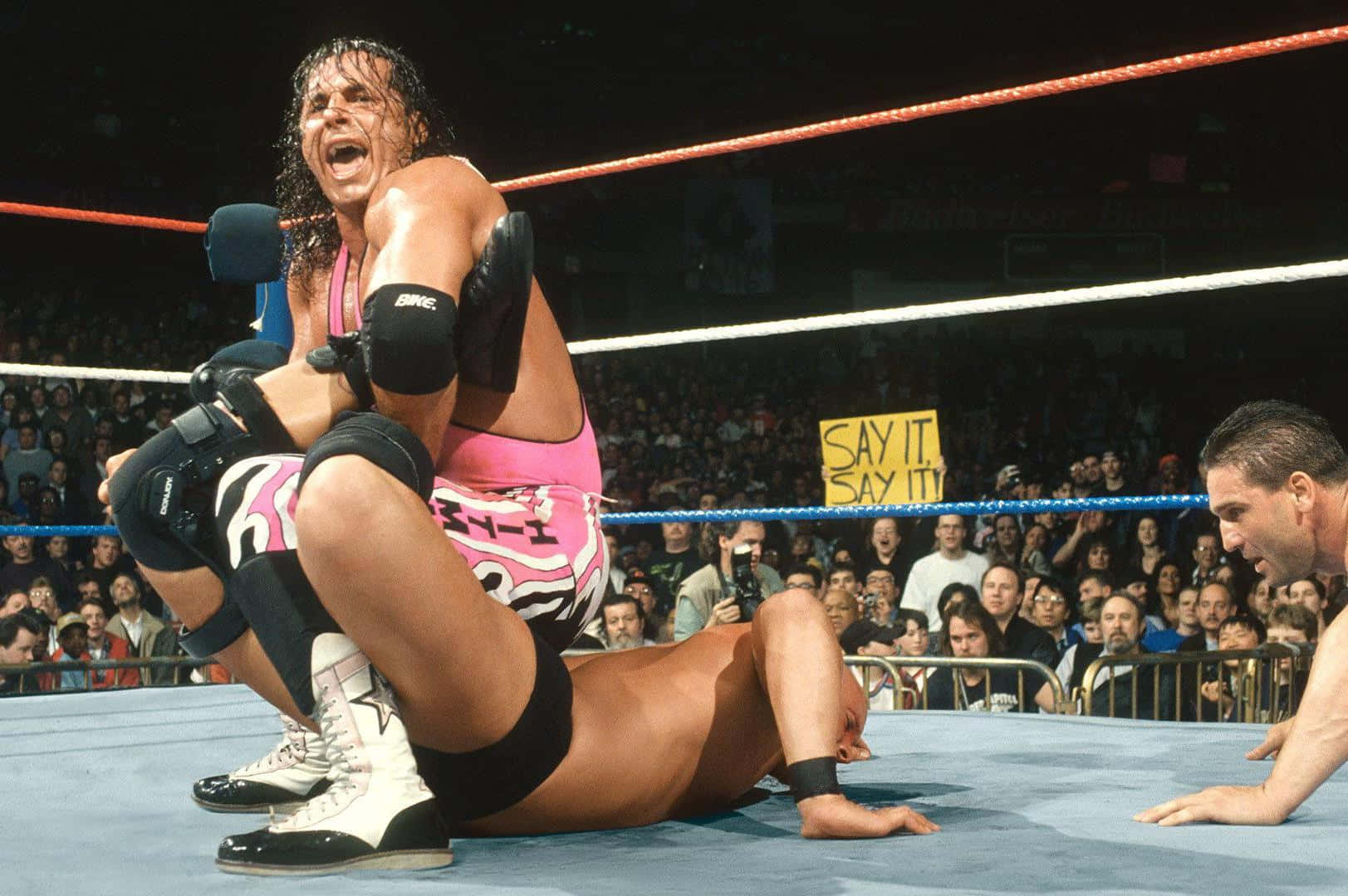 Iconic Showdown - Bret Hart vs. Stone Cold at WrestleMania. Wallpaper