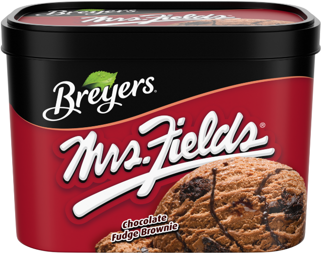 Breyers Mrs Fields Chocolate Fudge Brownie Ice Cream PNG