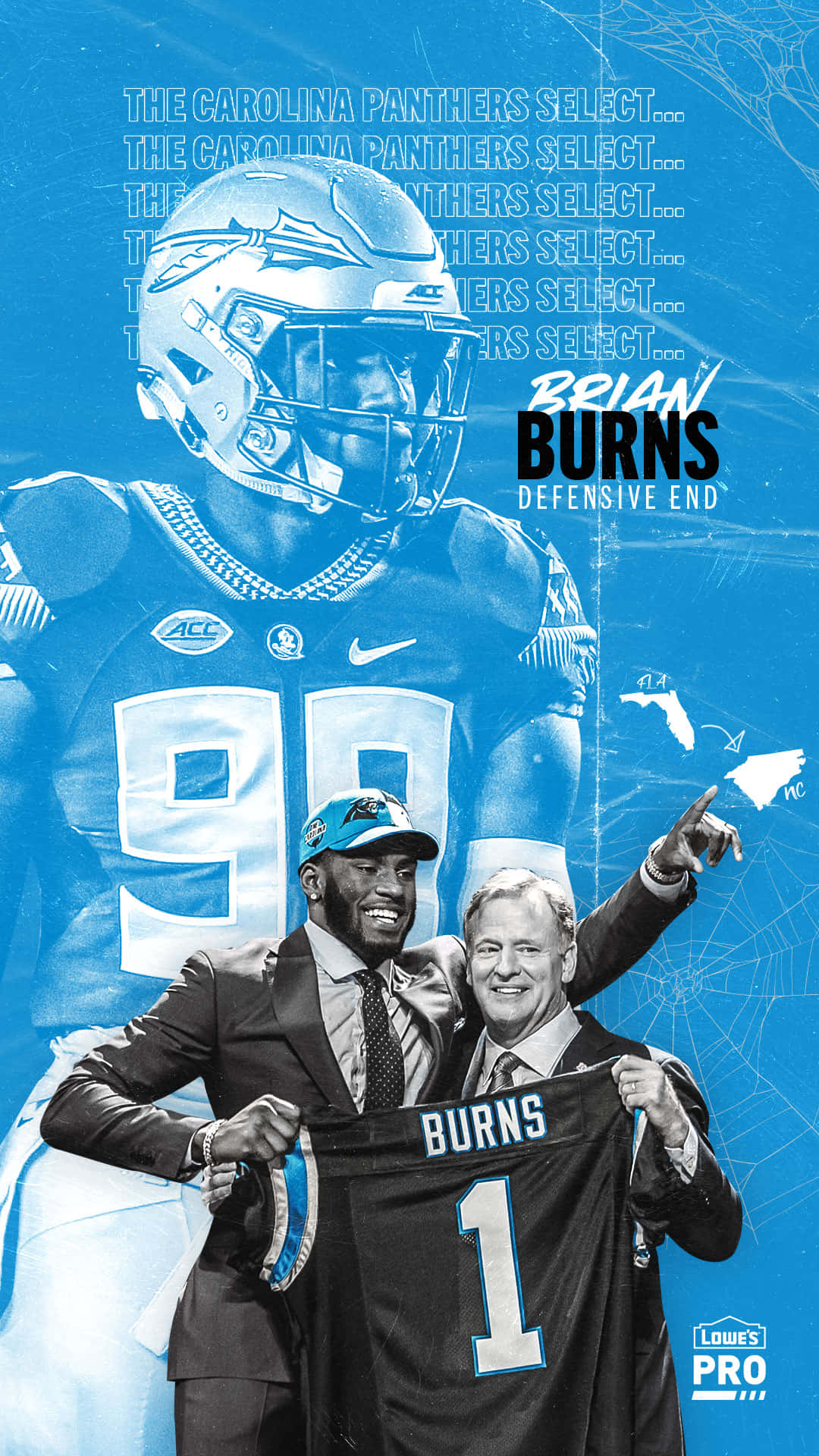 Brian Burns Carolina Panthers Draft Selection Wallpaper