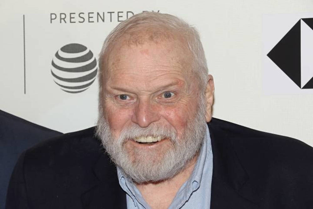 Brian Dennehy With Bear Black And White Aesthetic Wallpaper