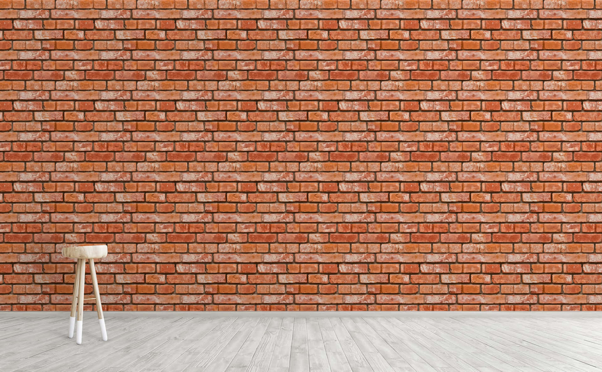 A Brick Wall In An Empty Room