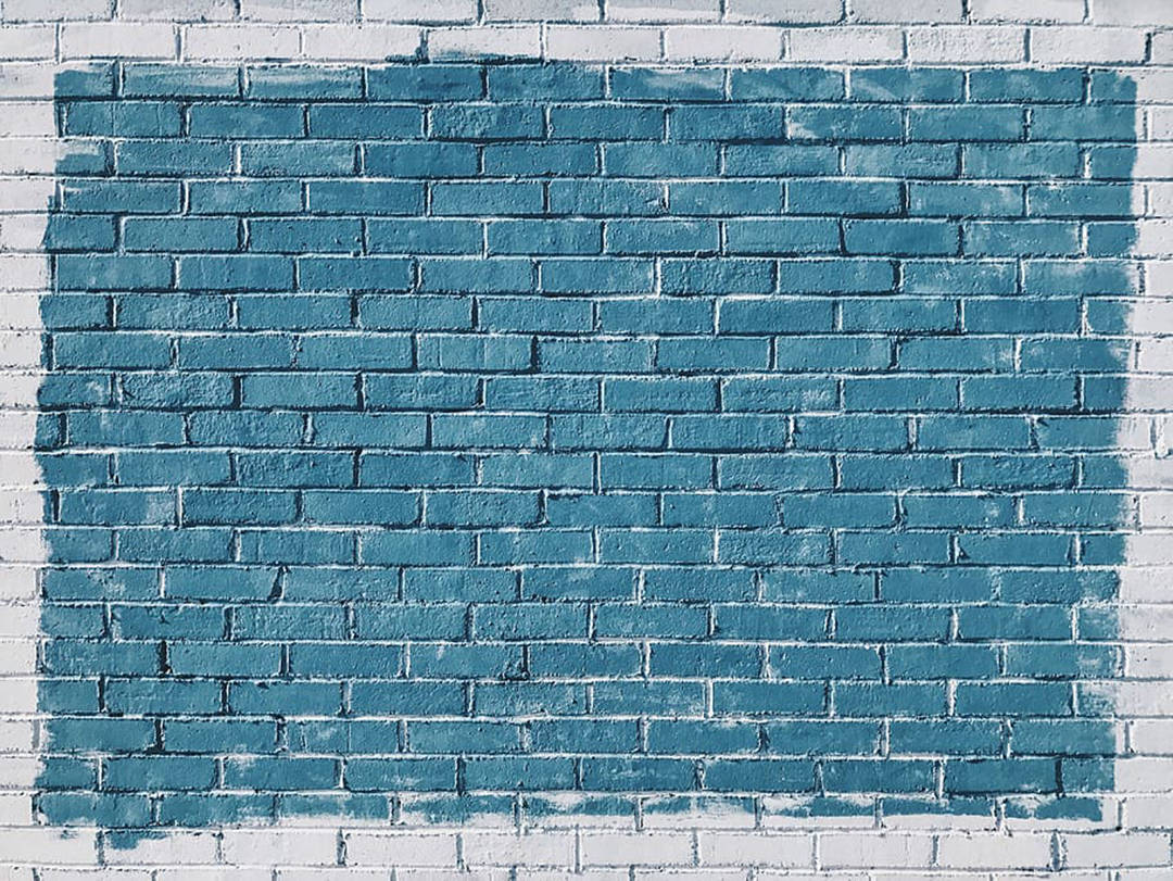 Brick Wall Blue Painting Wallpaper