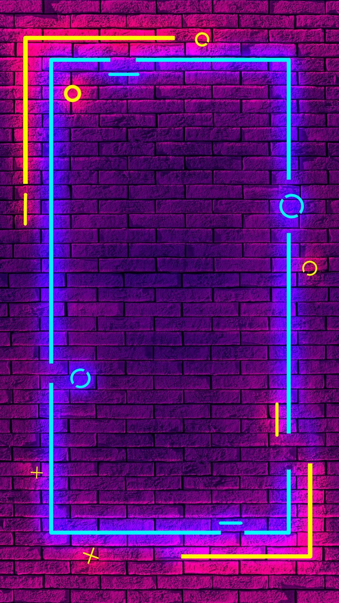 Iphone Estetico Al Neon Del Muro Di Mattoni Sfondo