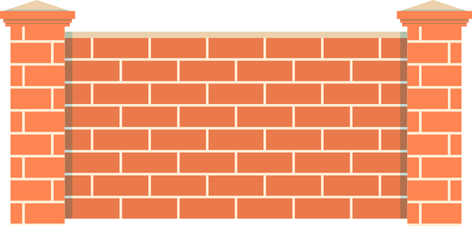 Brick Wallwith Columns PNG