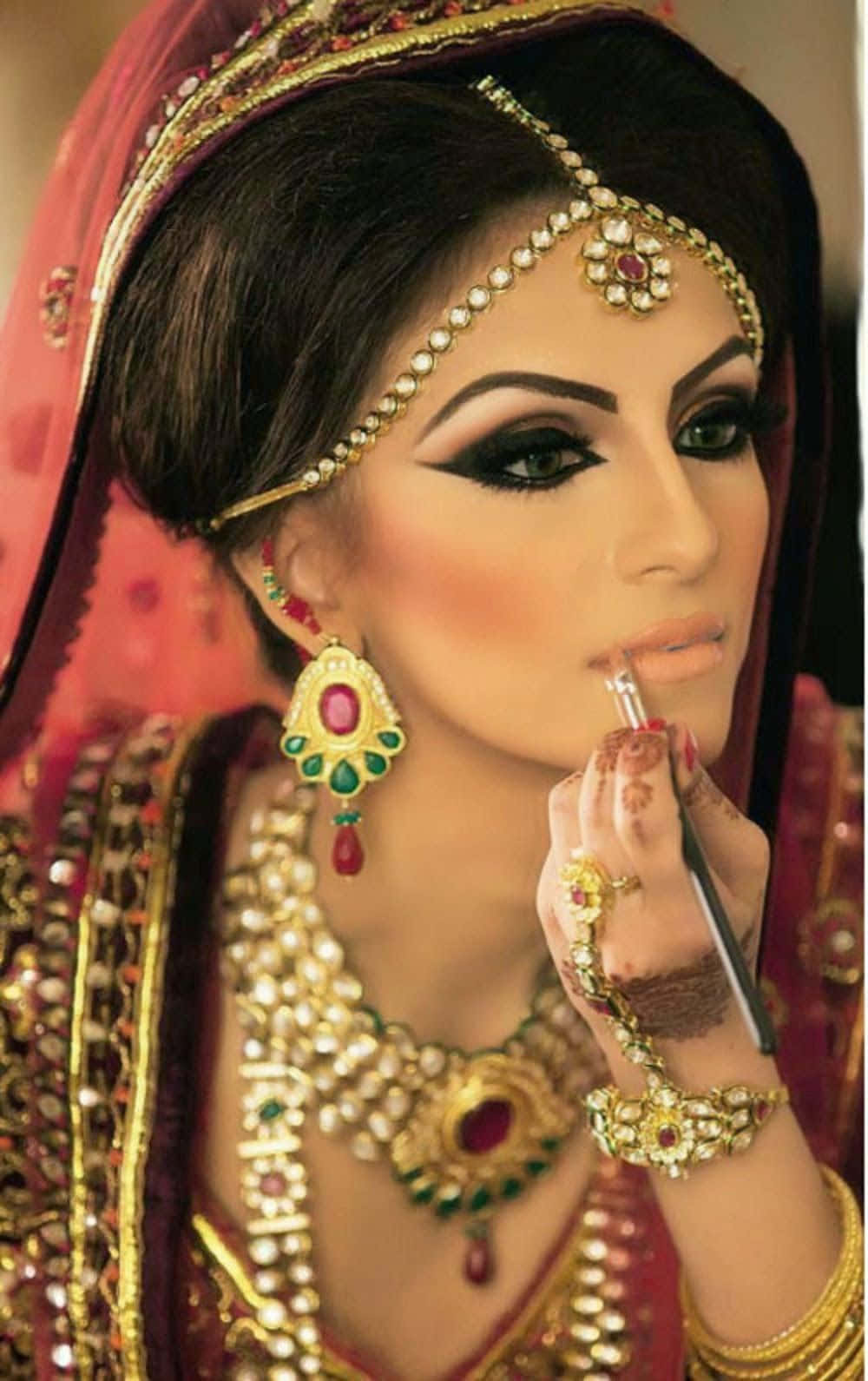 A Beautiful Bride In Traditional Bridal Makeup