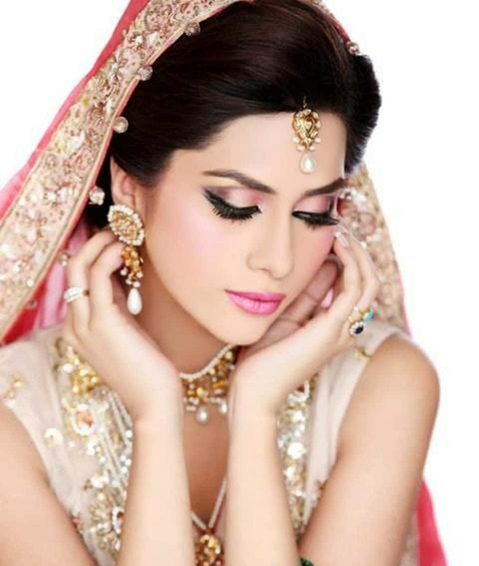 A Beautiful Bride In A Traditional Bridal Outfit