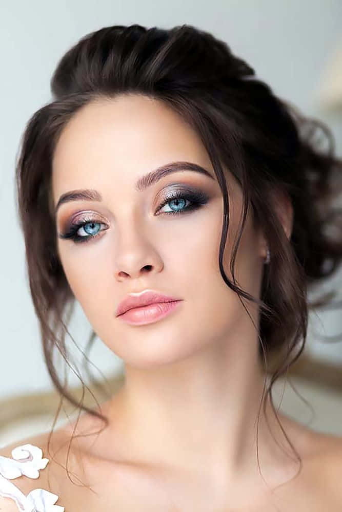 Download A Beautiful Woman With Blue Eyes And A Wedding Dress ...