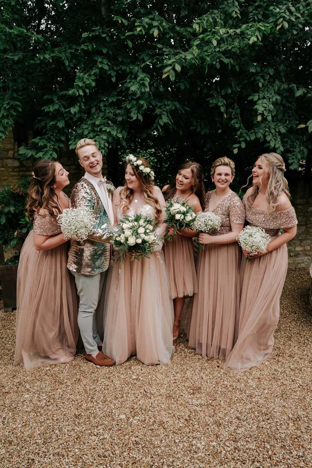 Beige Bridal Party Pictures