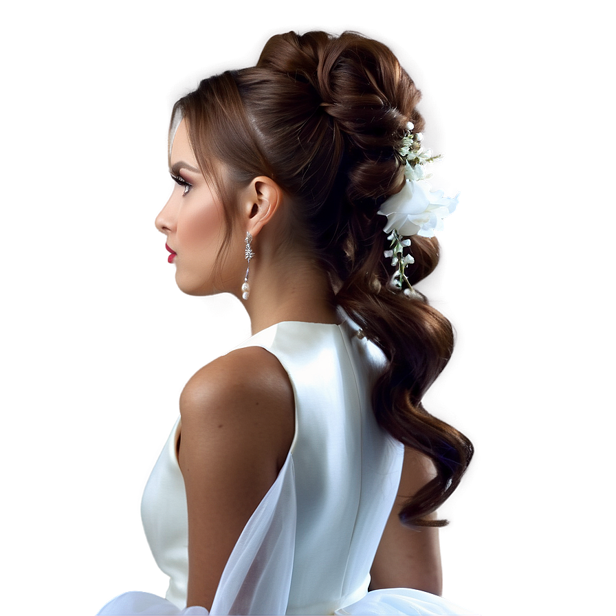 Bridal Ponytail Elegance Png Hiq PNG